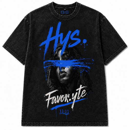 Hys. Favor.yte Signature Tee - Black Acid Wash / Royal