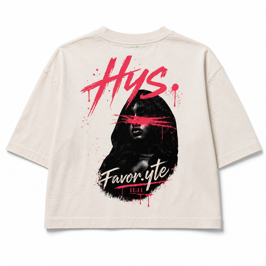 Hys. Favor.yte Signature Crop Tee – White / Pink
